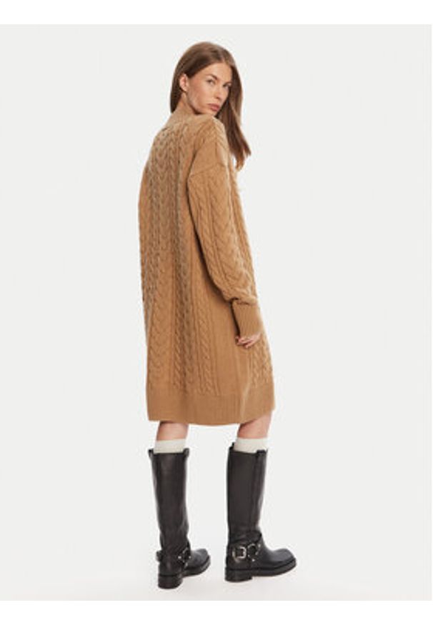 Barbour Sukienka dzianinowa Belford LDR0946BE31 Brązowy Regular Fit. Kolor: brązowy. Materiał: wełna