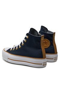 Converse Trampki Chuck Taylor All Star Lift Platform Herringbone Stripe A08860C Niebieski. Kolor: niebieski. Obcas: na platformie #6
