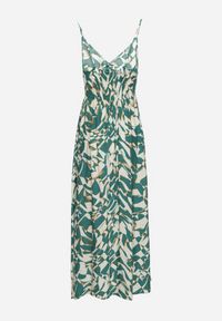 Born2be - Zielona Taliowana Sukienka z Wiskozy na Ramiączkach Xenelsea. Typ kołnierza: dekolt w kształcie V. Kolor: zielony. Materiał: wiskoza. Długość rękawa: na ramiączkach. Typ sukienki: dopasowane. Styl: klasyczny, elegancki #6