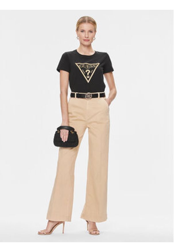 Guess T-Shirt W4RI69 J1314 Czarny Regular Fit. Kolor: czarny. Materiał: bawełna