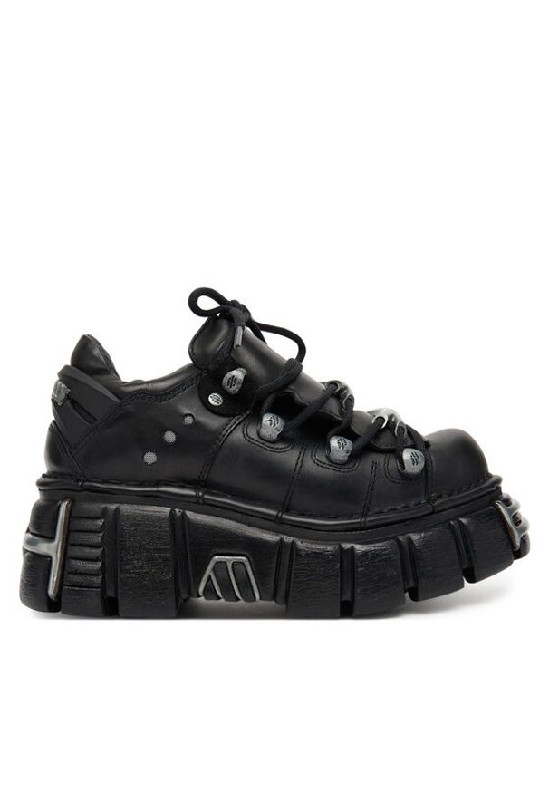 NEW ROCK Sneakersy M-120N-C26 Czarny. Kolor: czarny. Materiał: skóra