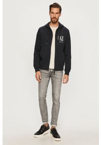 Armani Exchange Bluza bawełniana 8NZMPP.ZJ1ZZ męska kolor granatowy z kapturem gładka. Typ kołnierza: kaptur. Kolor: niebieski. Materiał: bawełna. Wzór: gładki #5