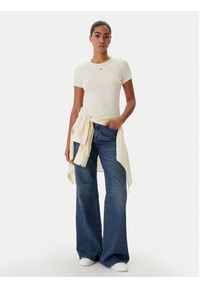 Tommy Jeans T-Shirt Essential DW0DW17383 Beżowy Slim Fit. Kolor: beżowy. Materiał: bawełna #2