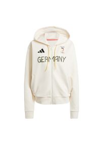 Adidas - Bluza Team Germany Full-Zip. Typ kołnierza: kaptur. Kolor: biały. Materiał: materiał