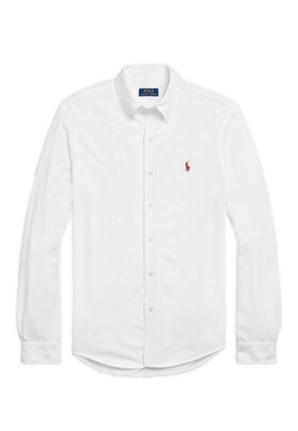 Polo Ralph Lauren Koszula 710932545002 Biały Custom Fit. Typ kołnierza: polo. Kolor: biały. Materiał: bawełna