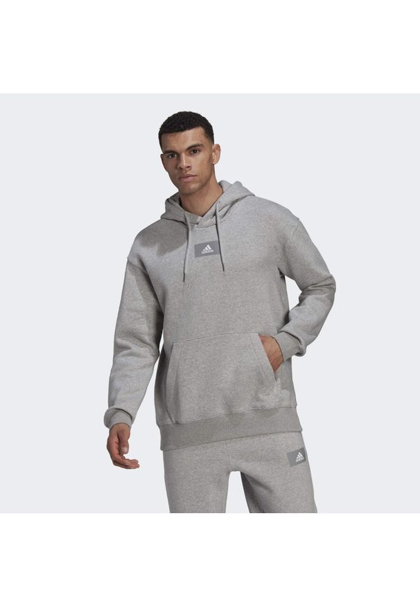 Adidas - Bluza z polaru adidas Essentials FeelVivid. Kolor: szary. Materiał: polar. Sport: fitness