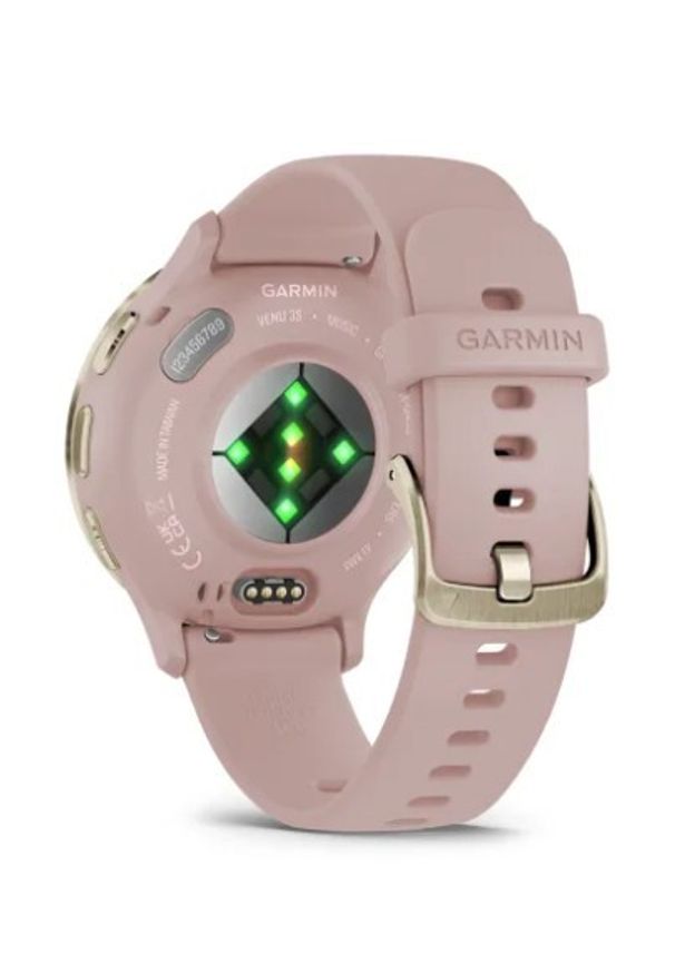 GARMIN - Garmin Venu 3s jasnozłota ramka z paskiem w kolorze dust rose. Kolor: złoty. Styl: sportowy, casual