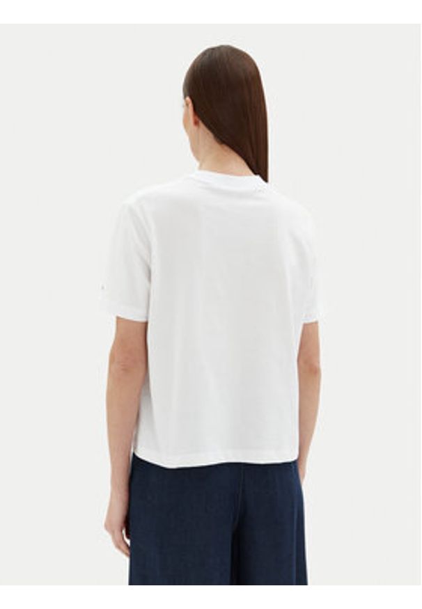 TOMMY HILFIGER - Tommy Hilfiger T-Shirt WW0WW45525 Biały Relaxed Fit. Kolor: biały. Materiał: bawełna
