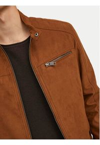 Jack & Jones - Jack&Jones Kurtka z imitacji skóry Rocky 12147218 Brązowy Regular Fit. Kolor: brązowy. Materiał: skóra #4
