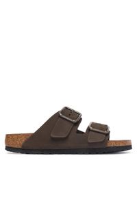 Birkenstock Klapki Arizona Wire Buckle 1032764 Beżowy ciemny. Kolor: beżowy. Materiał: nubuk, skóra #1