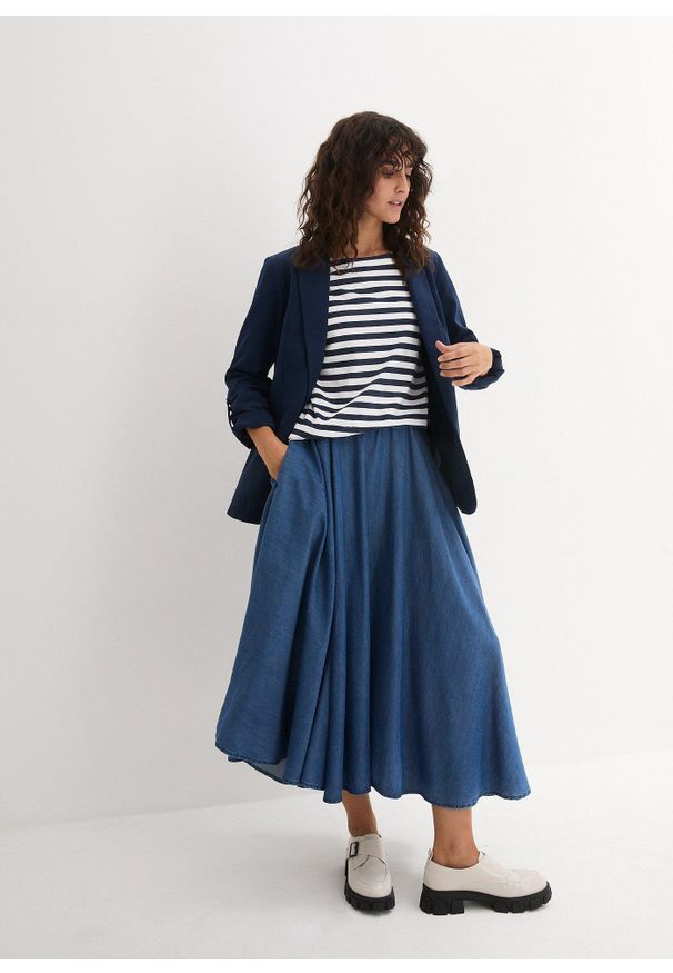bonprix - Shirt z rękawami 3/4 i dekoltem w łódkę. Kolor: biały. Materiał: bawełna