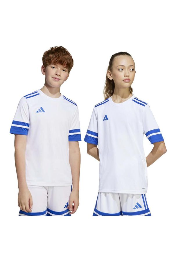 Adidas Sport Squa25 Jsy Y Koszulka Dzieci. Kolor: niebieski, biały, wielokolorowy. Sport: piłka nożna