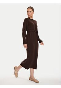 Max Mara Leisure Sukienka dzianinowa Scrivia 24263260 Brązowy Regular Fit. Kolor: brązowy. Materiał: wełna