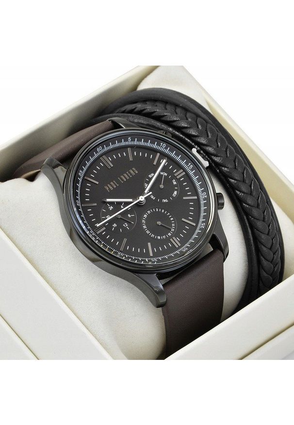 Zestaw męski zegarek Paul Lorens - FABER - 10602A2-1B2 + bransoletka