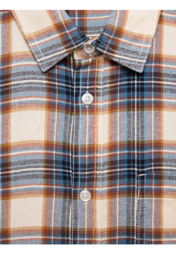 Big-Star - Koszula męska flanelowa w kratę niebieska Flaneno 401. Okazja: na co dzień. Kolor: niebieski. Materiał: tkanina, materiał. Wzór: kratka. Styl: klasyczny, casual