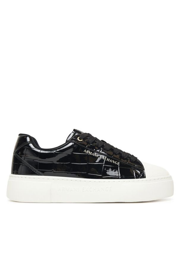 Armani Exchange Trampki XW001661 AF17477 UC001 Czarny. Kolor: czarny. Materiał: skóra