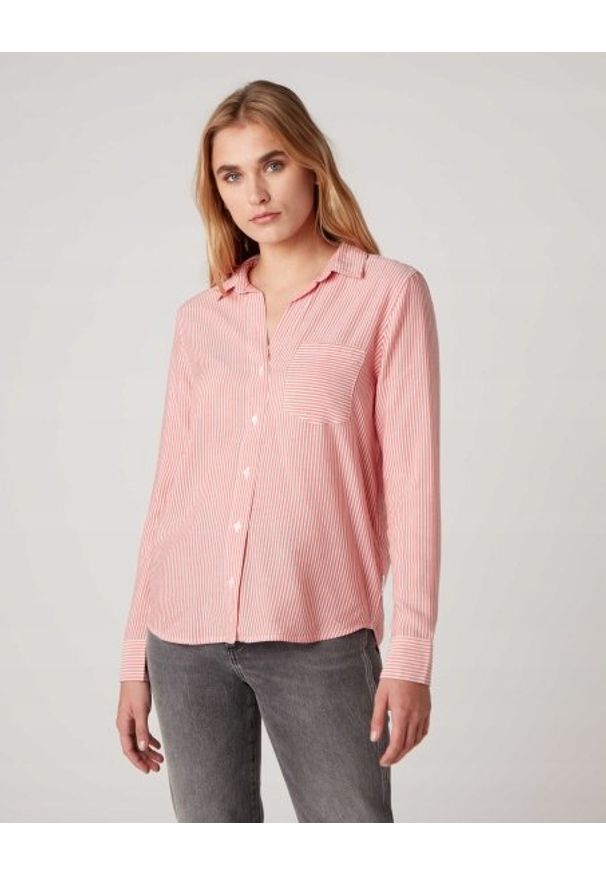 Wrangler - WRANGLER 1PKT STRIPE SHIRT DAMSKA KOSZULA BITTERSWEET RED W5R4TIXBO 112130312