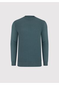 Pako Lorente - PAKO LORENTE - Turkusowy sweter męski. Kolor: turkusowy, brązowy. Materiał: poliamid, bawełna. Sezon: jesień #6