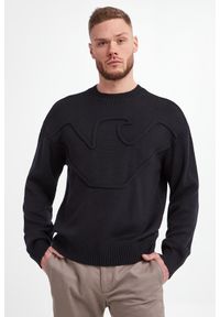 Emporio Armani - Sweter męski wełniany EMPORIO ARMANI. Materiał: wełna