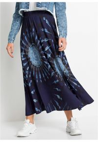 bonprix - Spódnica shirtowa w batikowy wzór. Kolor: niebieski