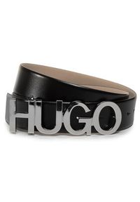 Hugo Pasek Damski Zula Belt 4 Cm 50391327 Czarny. Kolor: czarny. Materiał: skóra