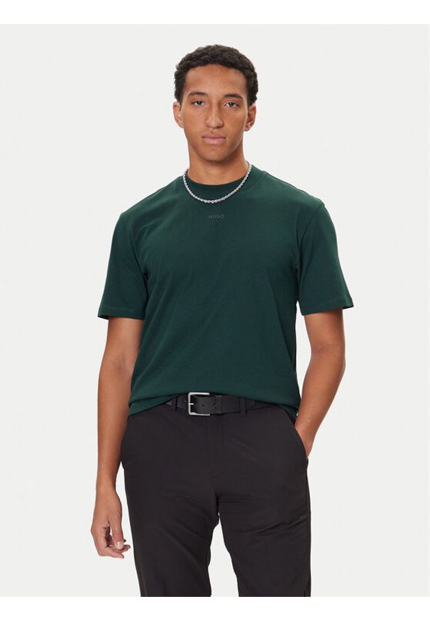 Hugo - HUGO T-Shirt Dapolino 50488330 Zielony Relaxed Fit. Kolor: zielony. Materiał: bawełna