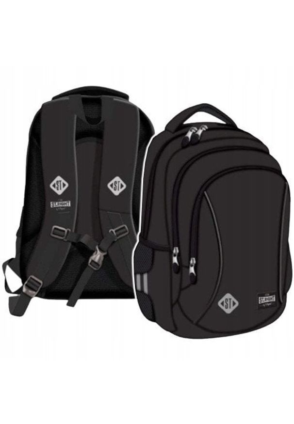 St. Majewski - PLECAK 29X45X13 1ZAM 4KIESZ STRIGHT BLACK VINTAG