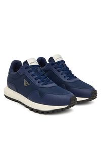Emporio Armani Sneakersy EM003738 AF19532 MB371 Granatowy. Kolor: niebieski. Materiał: zamsz, skóra