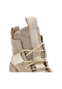 Beżowe Botki Damskie Maciejka Modne Skórzane Buty. Kolor: beżowy. Materiał: skóra. Szerokość cholewki: normalna. Wzór: aplikacja #6