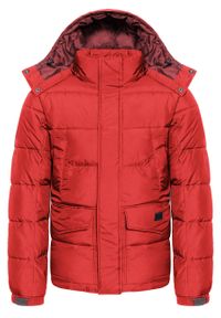 Lee - LEE PUFFER JACKET MĘSKA KURTKA ZIMOWA WARP RED L87XUMKG 112122977. Typ kołnierza: kaptur. Materiał: poliester, materiał, puch, sztruks. Długość rękawa: długi rękaw. Długość: długie. Sezon: zima. Styl: klasyczny #4