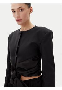 Eleh Marynarka ESS250171 Czarny Regular Fit. Kolor: czarny. Materiał: bawełna, syntetyk