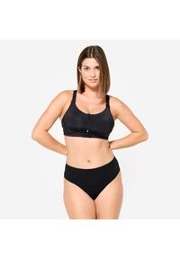 Decathlon - Stanik sportowy dla kobiet po mastektomii Jog kokoon+ (wyrób medyczny). Kolekcja: plus size. Kolor: czarny. Materiał: materiał. Sport: joga i pilates