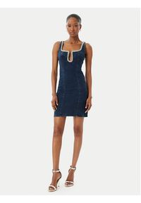 Guess Sukienka jeansowa W6RK69 D55M0 Niebieski Regular Fit. Kolor: niebieski. Materiał: bawełna #4