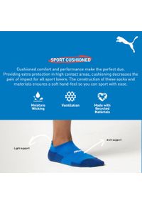 Skarpety Puma Sport Sneaker Amortyzowane, dwupak, czarne. Kolor: biały, wielokolorowy, czarny. Materiał: poliamid, poliester, elastan