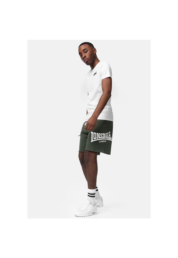 Krótka Lonsdale Polbathic. Kolor: zielony, biały, wielokolorowy. Materiał: bawełna. Długość: krótkie. Sport: fitness