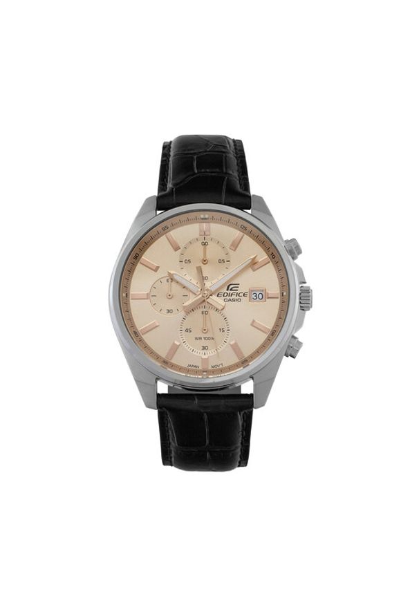 Casio Zegarek Edifice EFV-610EL-5AUEF Srebrny. Kolor: srebrny. Materiał: skóra