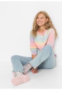 bonprix - Ciepły sweter z miękkiej mieszanki wełny. Kolor: różowy. Materiał: wełna #2