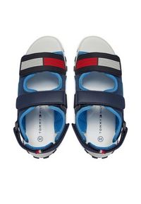 TOMMY HILFIGER - Tommy Hilfiger Sandały Flag Velcro Sandal T3B2-33434-1591 S Granatowy. Kolor: niebieski. Materiał: materiał #5