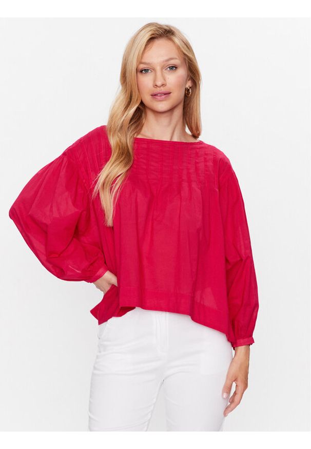 Sisley Bluzka 5HO1LQ040 Różowy Regular Fit. Kolor: różowy. Materiał: bawełna