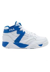 Buty do koszykówki męskie Fila M-Squad białe. Kolor: biały. Materiał: tkanina, materiał, skóra, syntetyk. Sport: koszykówka