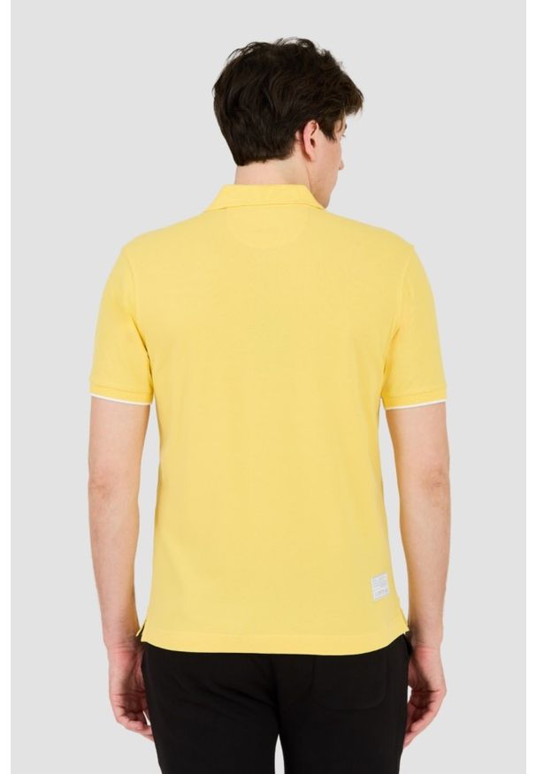 La Martina - LA MARTINA Żółte męskie polo z dużym logo, Rozmiar L. Typ kołnierza: polo. Kolor: żółty