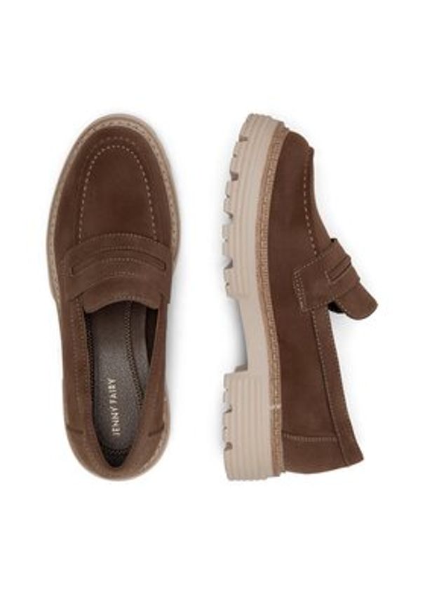 Jenny Fairy Loafersy MOLLIE WS6211-07 Brązowy. Kolor: brązowy. Materiał: materiał