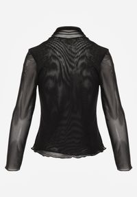 Born2be - Czarna Dopasowana Bluzka Golf z Siateczki z Długim Rękawem Gemlea. Okazja: na co dzień. Typ kołnierza: golf. Kolor: czarny. Materiał: jeans, materiał. Długość rękawa: długi rękaw. Długość: długie. Styl: casual, elegancki, klasyczny #7