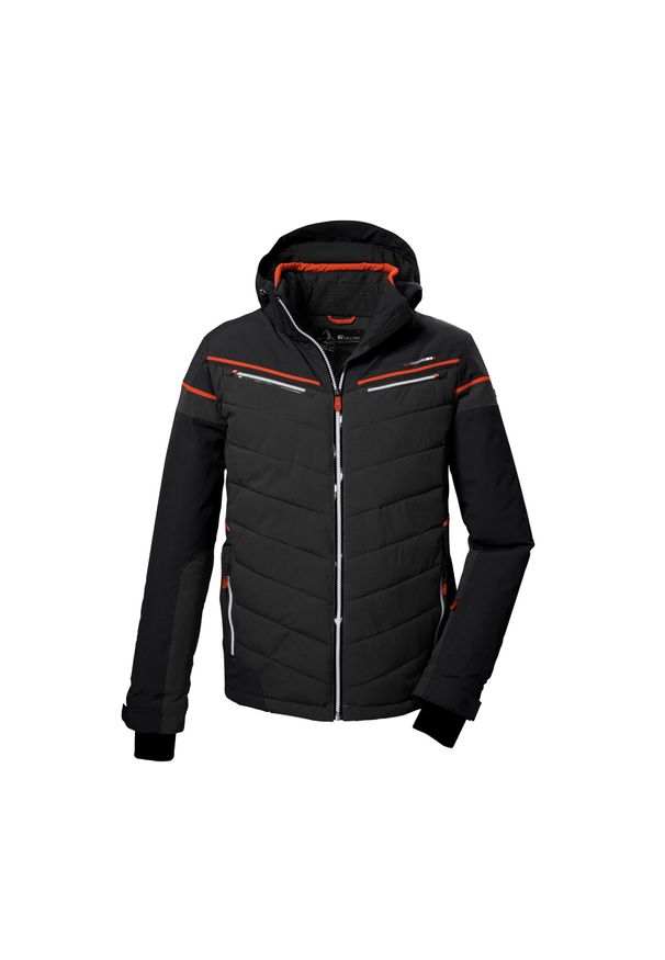 Killtec - Kurtka narciarska pikowana z odpinanym kapturem rozpinana na zamek męska. Kolor: szary. Sezon: zima. Sport: narciarstwo