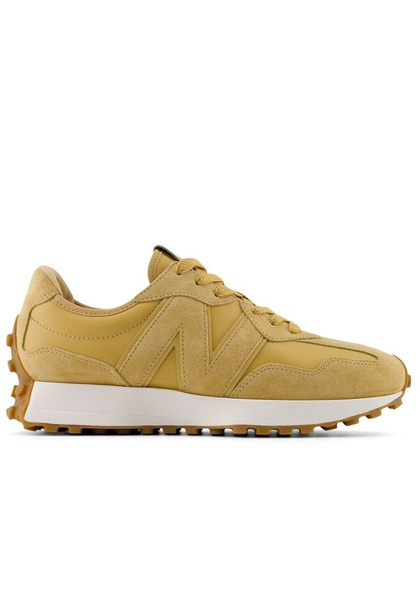 Buty New Balance U327LJ - brązowe. Okazja: na co dzień. Kolor: brązowy. Materiał: zamsz, materiał, guma, skóra. Szerokość cholewki: normalna