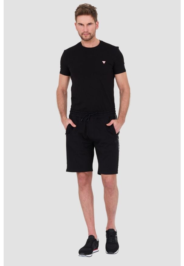 Guess - GUESS Czarny męski t-shirt Core Tee Str, Rozmiar S. Kolor: czarny