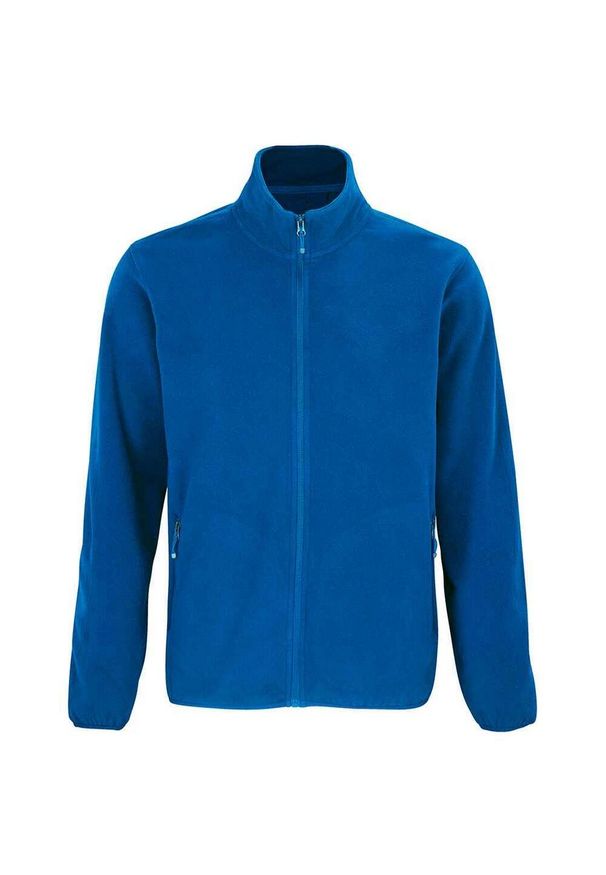 SOL'S - Męska Bluza Polarowa Factor Zapinana Na Zamek Błyskawiczny. Kolor: niebieski. Materiał: polar. Sezon: zima