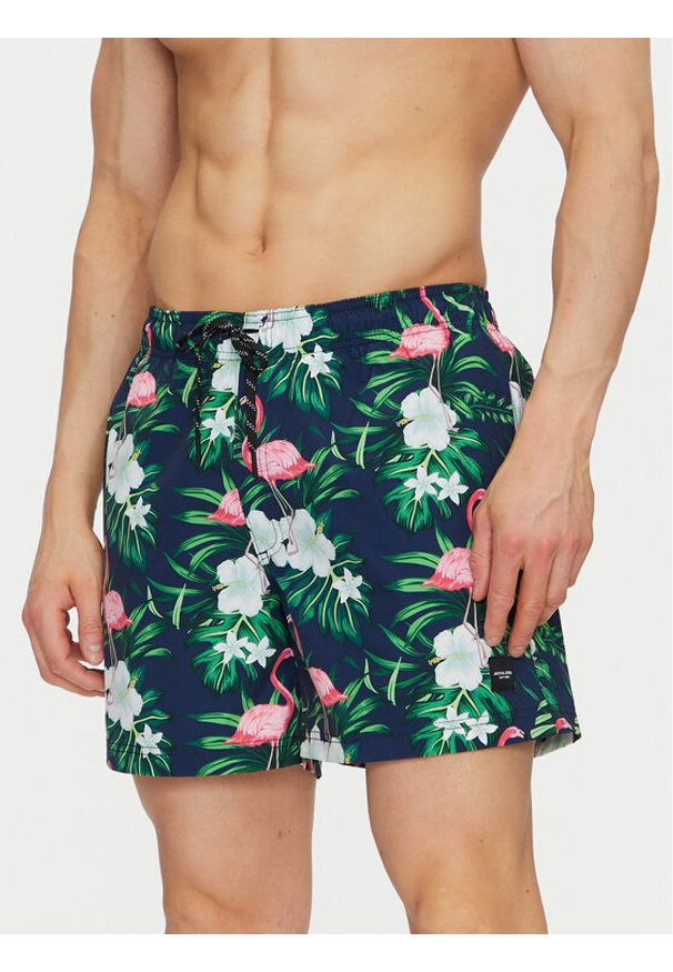 Jack & Jones - Jack&Jones Szorty kąpielowe Maui 12272809 Kolorowy Regular Fit. Materiał: syntetyk. Wzór: kolorowy