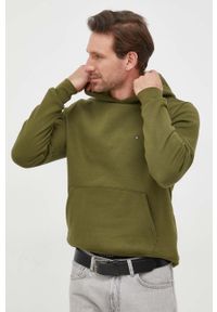 TOMMY HILFIGER - Tommy Hilfiger bluza męska kolor zielony z kapturem gładka. Typ kołnierza: kaptur. Kolor: zielony. Wzór: gładki