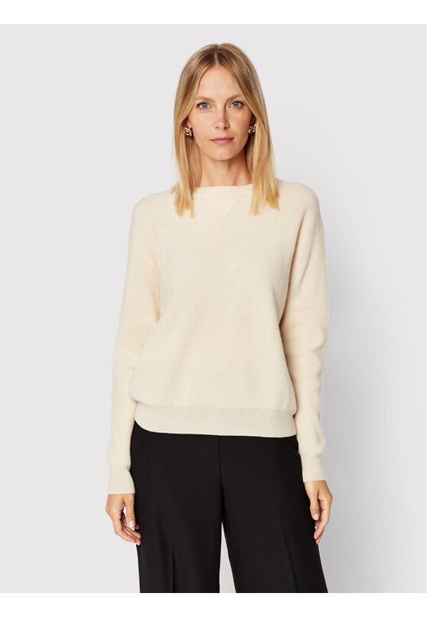 Max Mara Leisure Sweter Mirna 33660326 Beżowy Regular Fit. Kolor: beżowy. Materiał: wełna